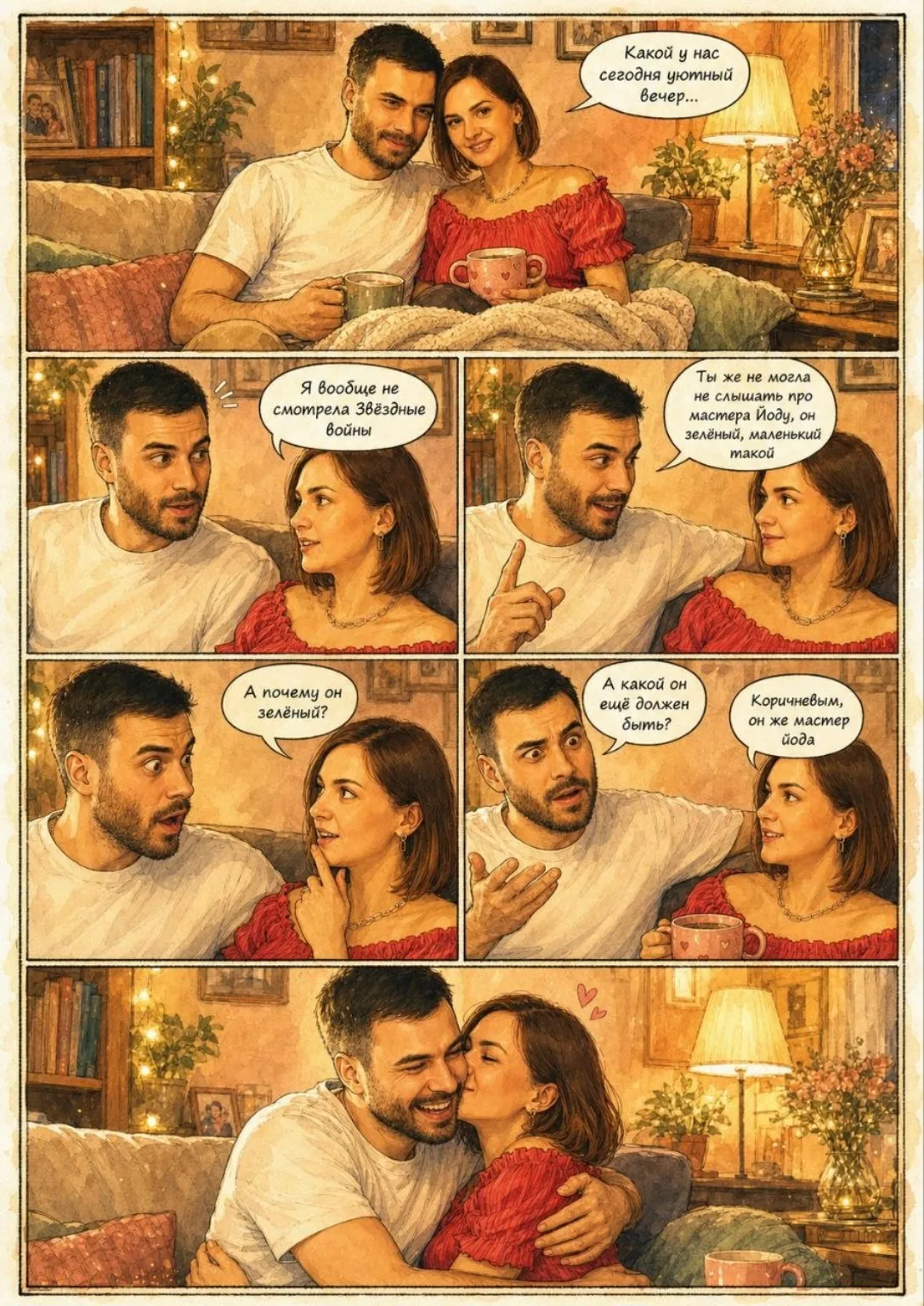 Комикс о домашнем вечере